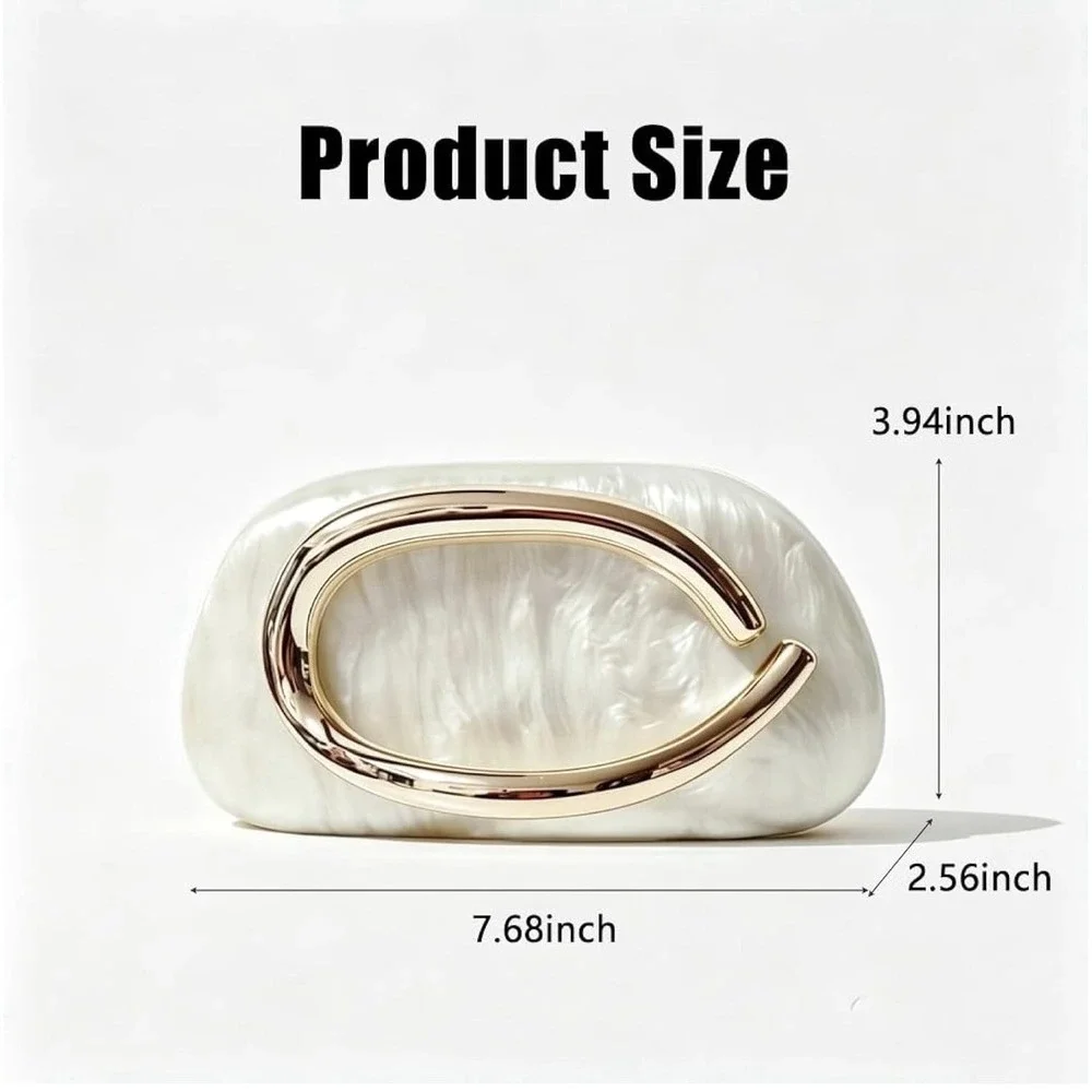 Acrylic Clutch Purse for Women Classic round Acrylic Evening Handbag Vintage Met